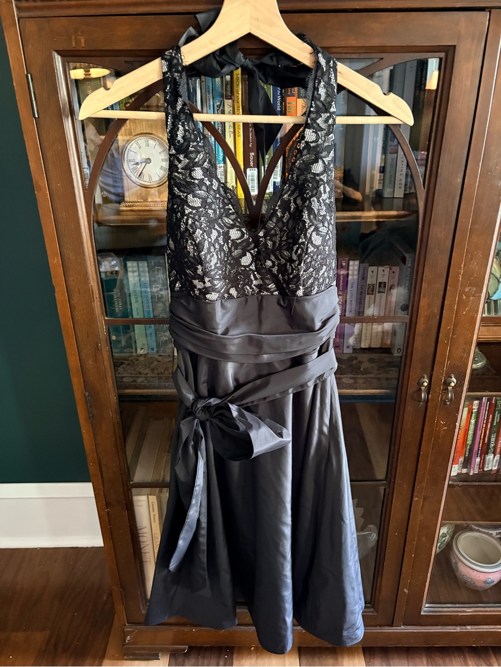 White House Black Market Lace Fit ‘n Flare Halter Cocktail Dress